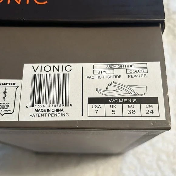 Vionic Pacific Hightide Sandals Pewter Size 7 - Picture 3 of 6